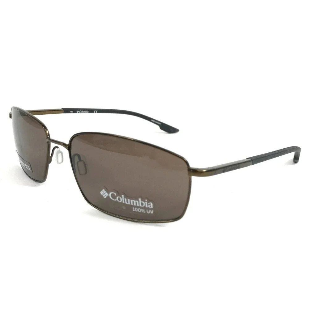 Columbia Sunglasses PINE NEEDLE C107S 200 Brown Black Rectangle w/ Brown Lenses